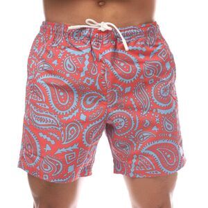 Marcelo Burlon Mens Paisley Swim Shorts / Red/Blue